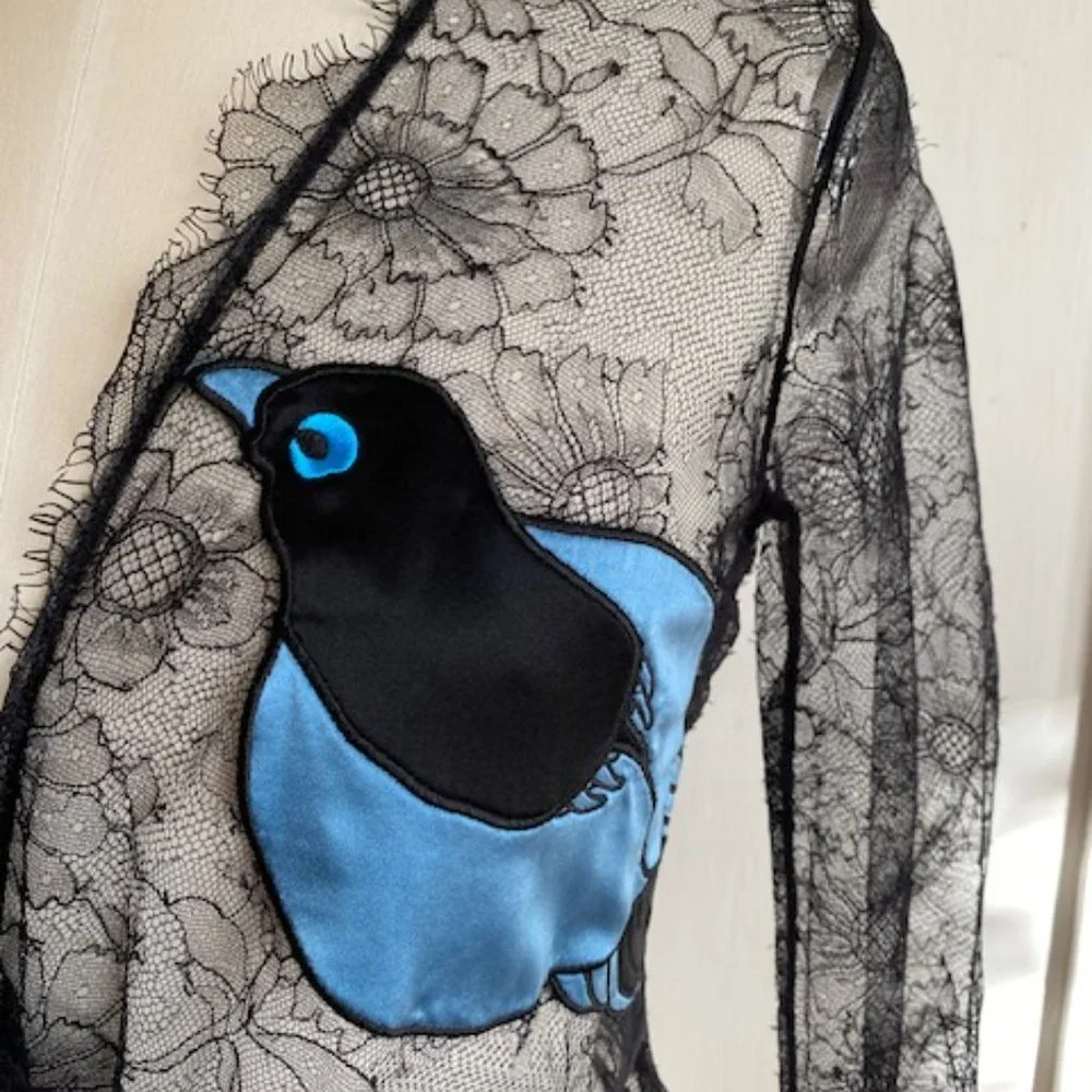 Stunning Morgan Lane Lovebird Jacana Bodysuit Black Lace Bodysuit Size Medium - Picture 7 of 10